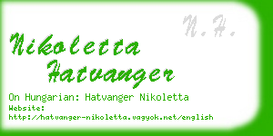 nikoletta hatvanger business card